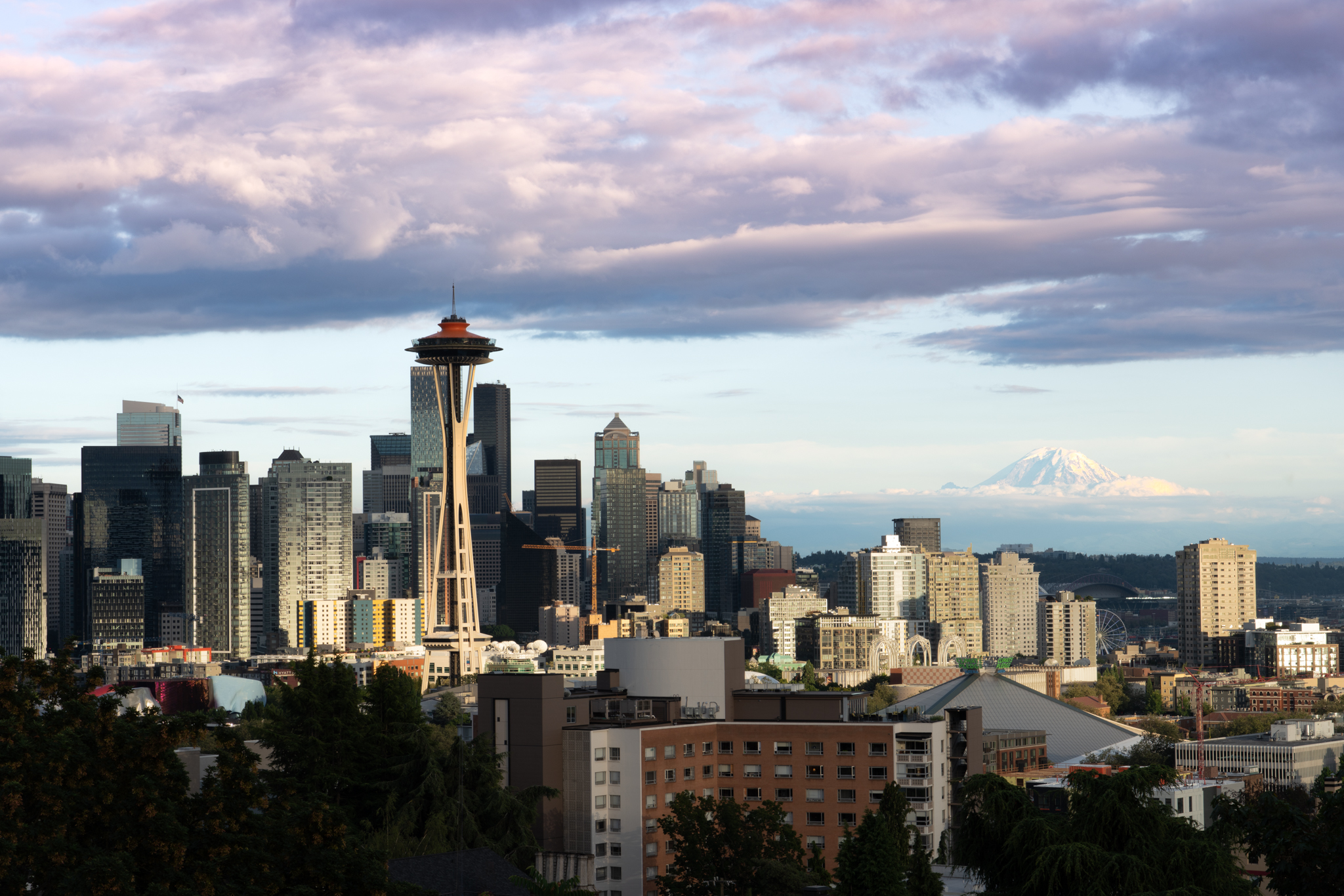 Seattle Skyline with Mt Rainier web