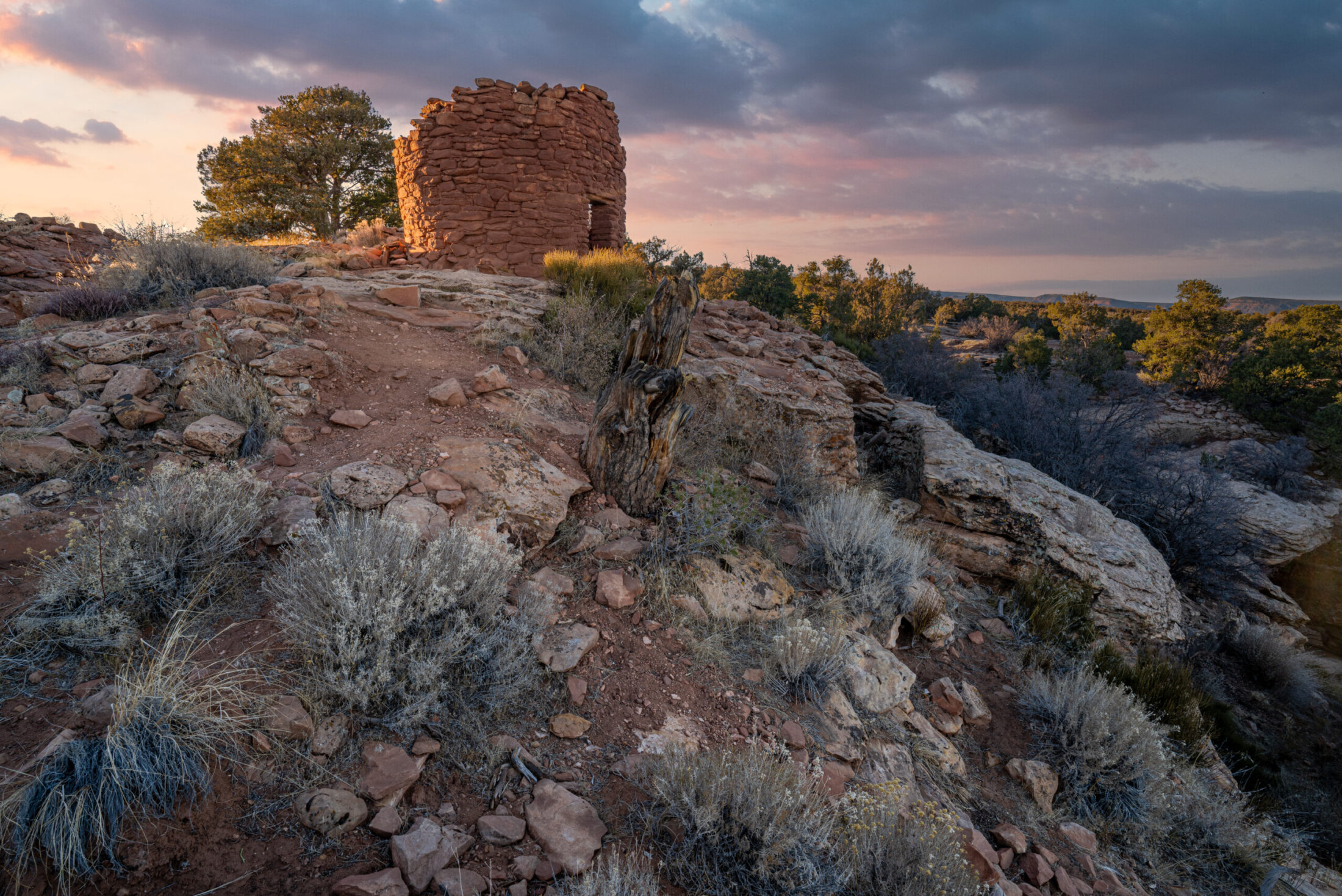 Sunset at Cave Tower in Mule Canyon