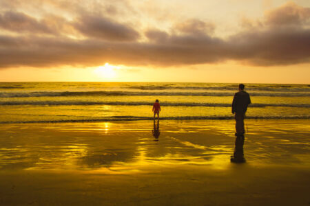 Dad and Daughter at the Beach