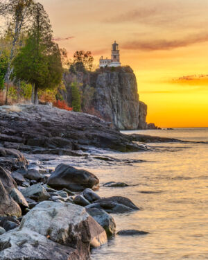 Split Rock Lighthouse Shoreline Sunrise
