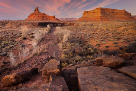 Sunrise Illuminates Franklin Butte and Battleship Rock