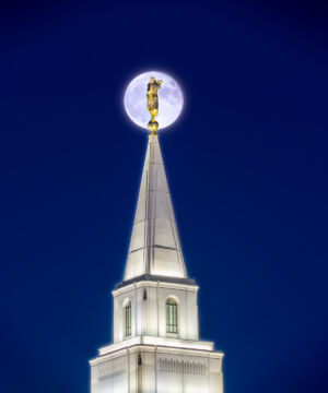 Temple Steeple With Supermoon