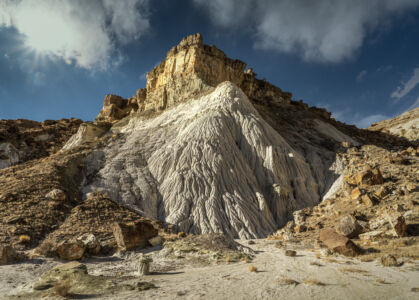 White Eroding Entrada Sandstone at the Wahweap Hoodoos